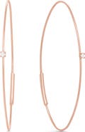 LANA 14k Rose Gold Diamond Oval Magic Hoop Earrings