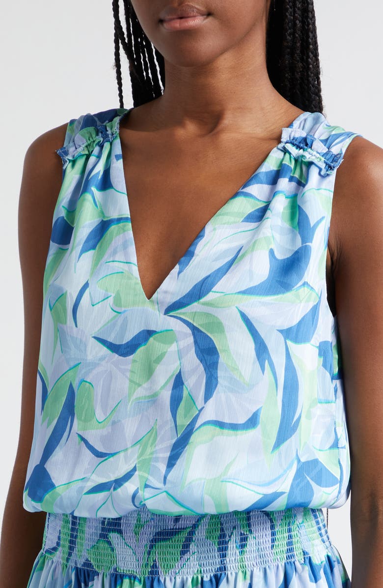 Ramy Brook Leaf Print Sleeveless Minidress, Alternate, color, 