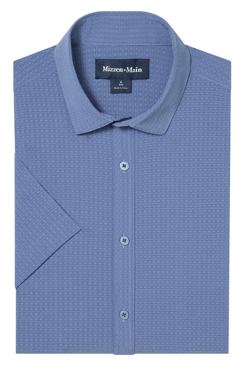 Porter Trim Fit Short Sleeve Performance Button-Up Shirt, Alternate, color, COASTAL FJORD