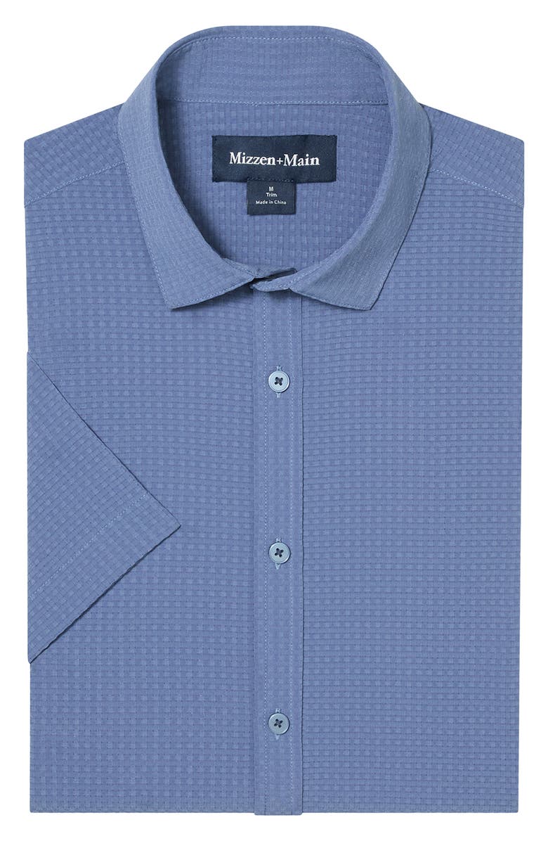 Mizzen+Main Porter Trim Fit Short Sleeve Performance Button-Up Shirt, Alternate, color, 