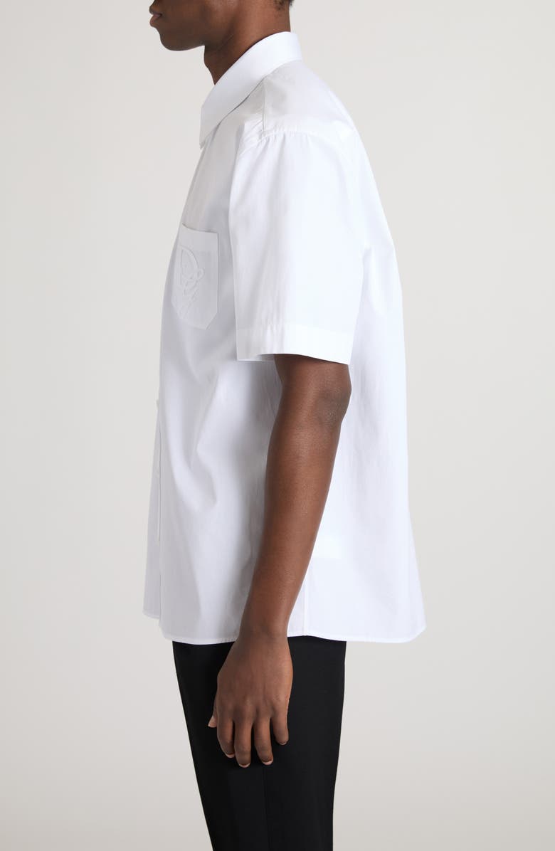 Dolce&Gabbana Logo Cotton Button-Up Shirt, Alternate, color, Bianco Ottico