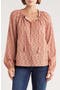 Long Sleeve Embroidered Peasant Top
