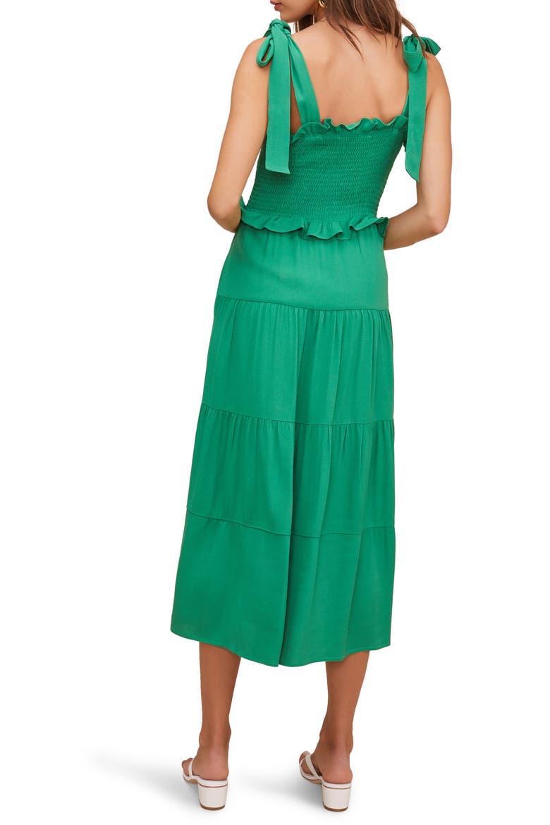 Promenade Smocked Bodice Midi Dress, Alternate, color, GREEN