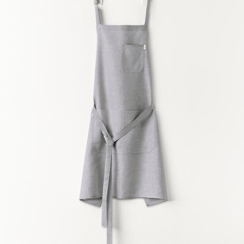 Classic Linen Bib Apron for Men & Women with Front Pockets