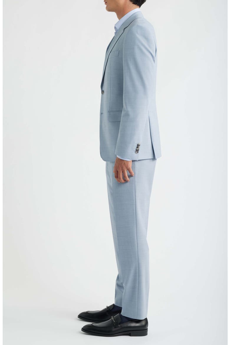 Huge Slim Fit Light Blue Mélange Suit, Alternate, color, BLUE