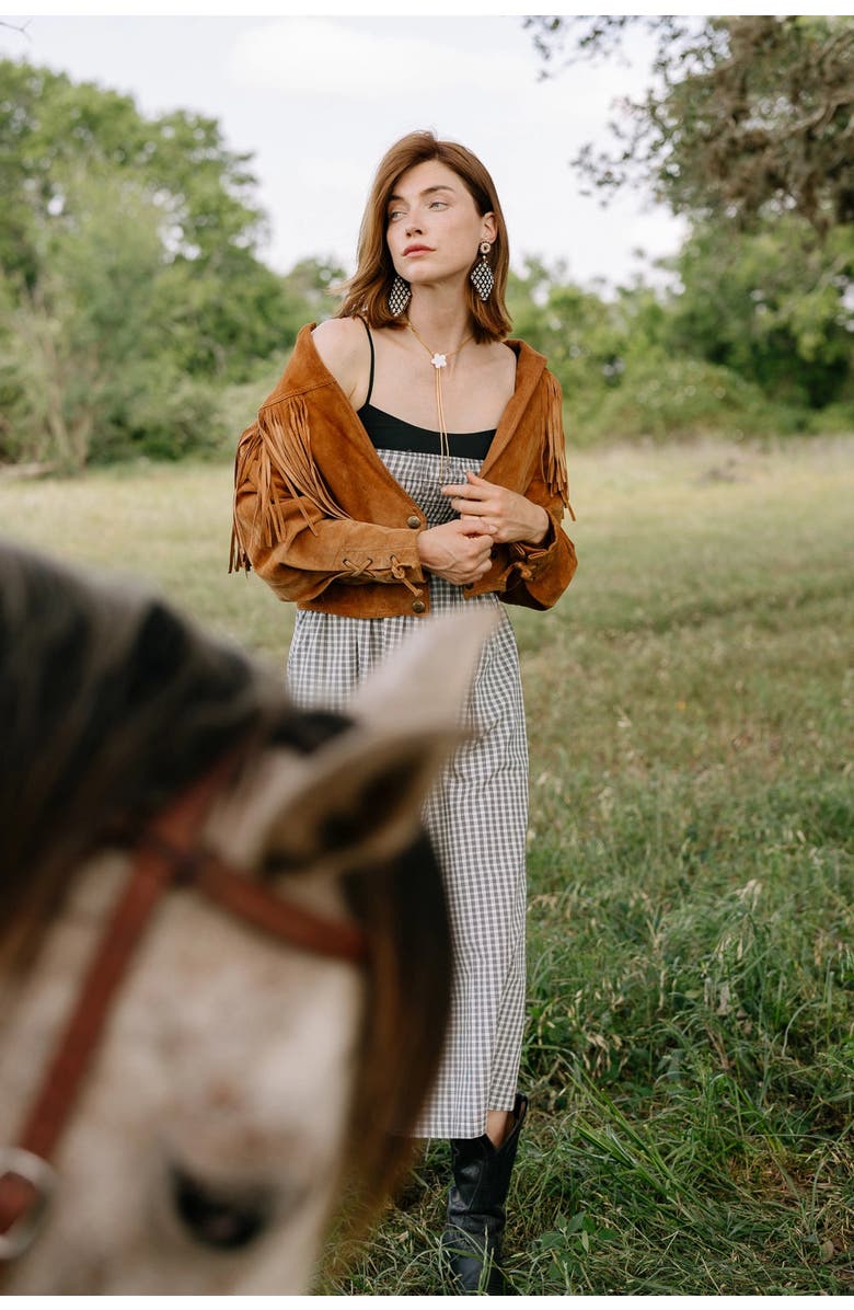 Noonday Collection Beaded Gingham Earrings, Alternate, color, Black