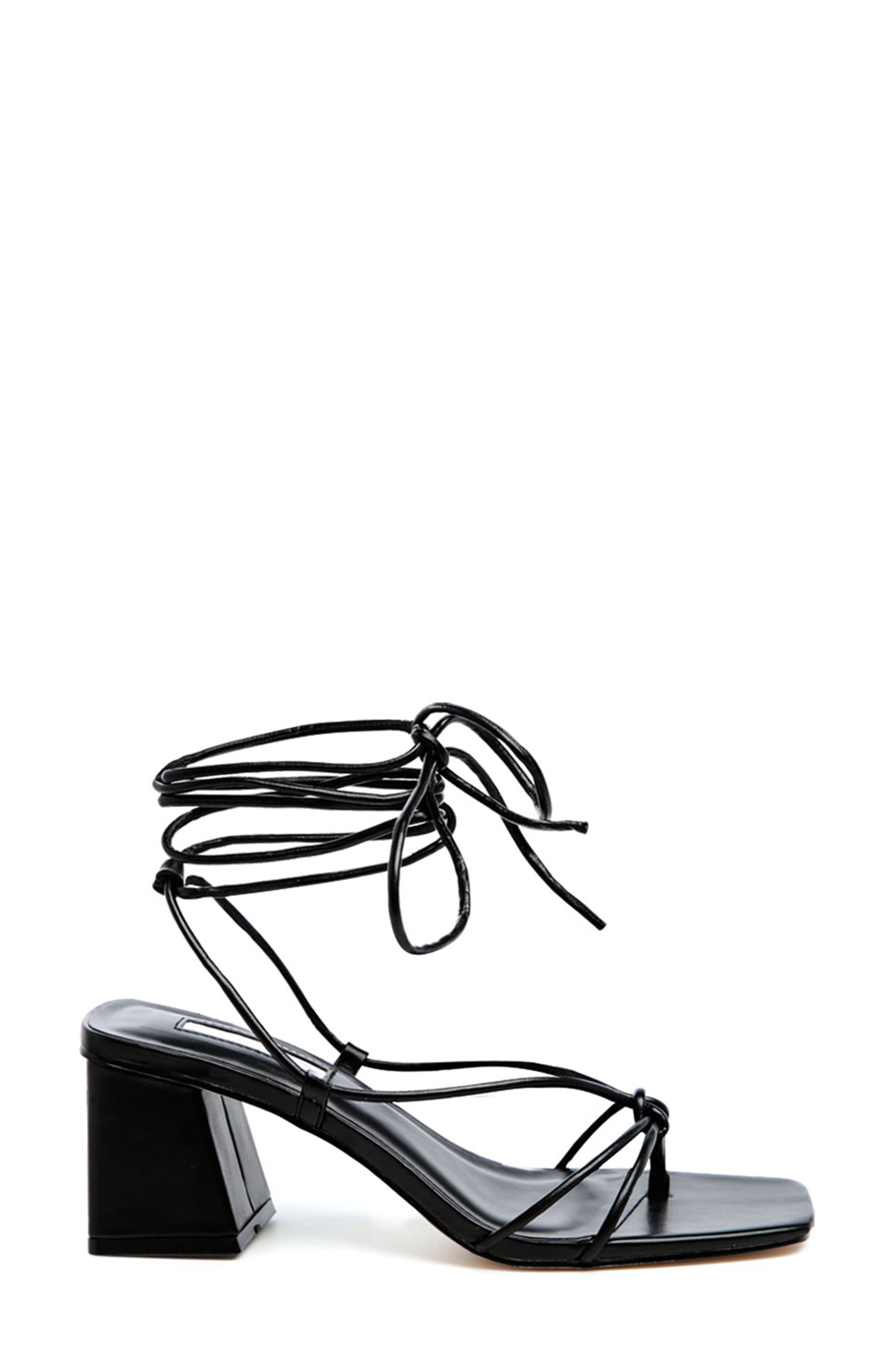 LONDON RAG Spruce Dessert Ankle Wrap Sandal, Alternate, color, Black