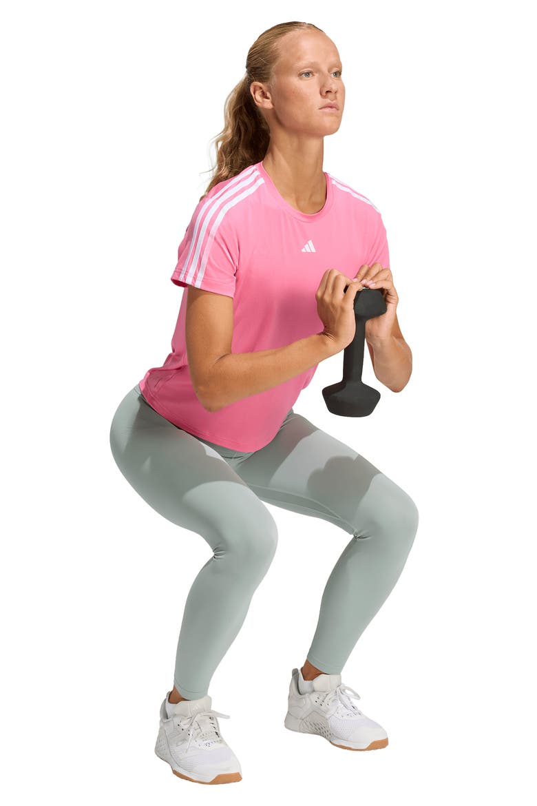 Essentials 3-Stripes Performance T-Shirt, Alternate, color, PINK FUSION