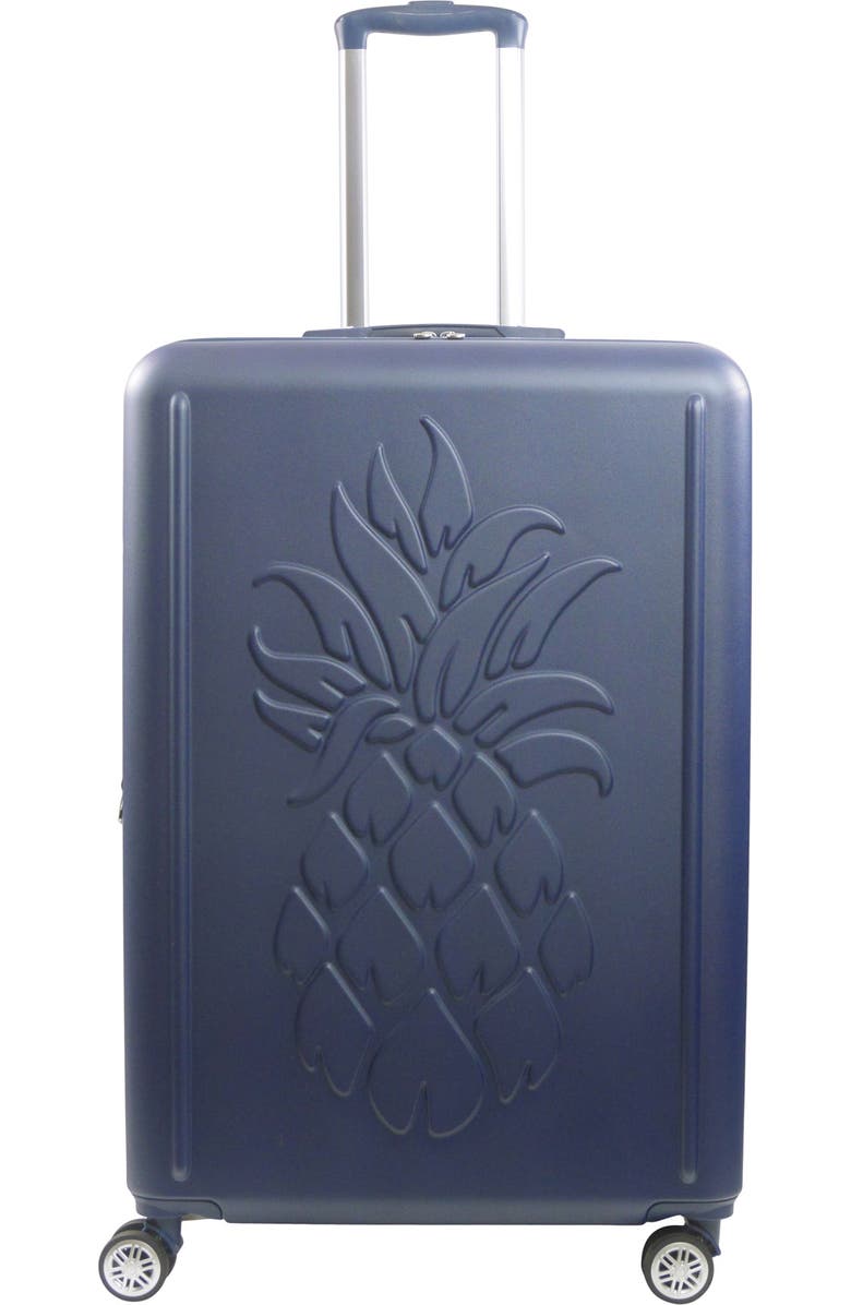 Tommy Bahama 30.5" Hard-Sided 3D Pineapple Luggage with Drawstring Bag, Alternate, color, Navy