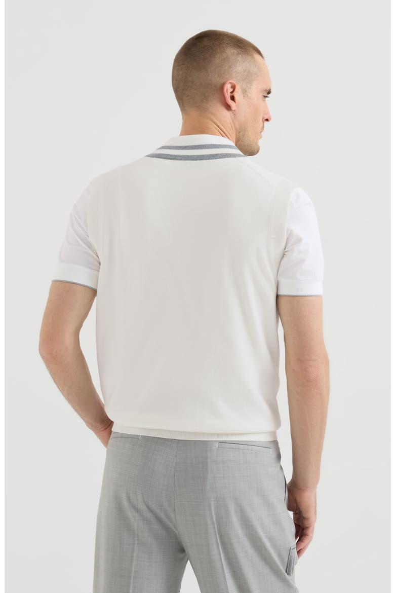 Cotton knit vest with logo, Alternate, color, Panama