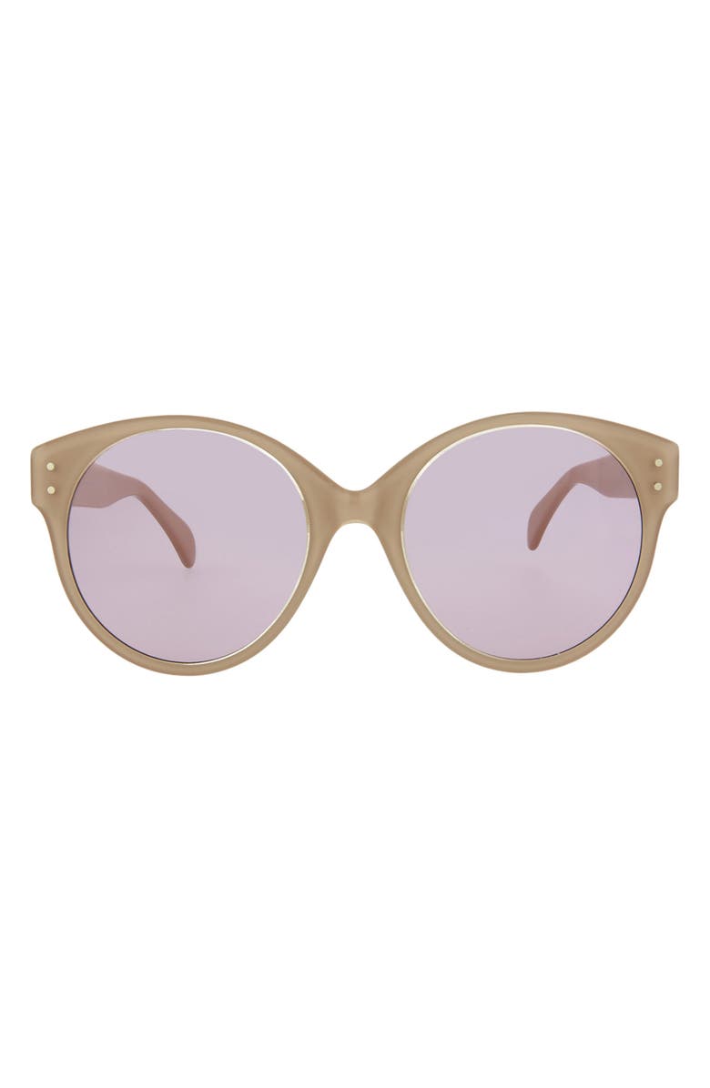 Alaïa 54mm Round Sunglasses, Main, color, Beige Violet