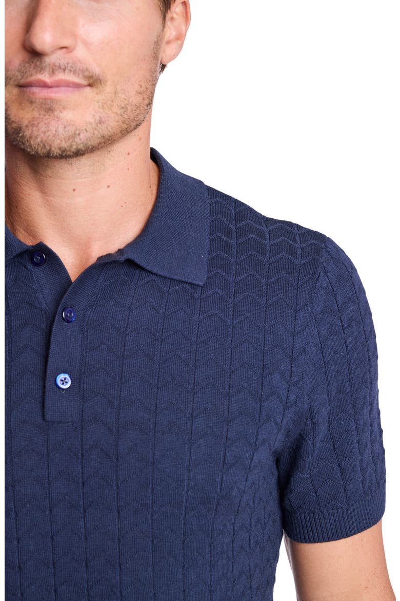 Zigzag Knit Polo, Alternate, color, CRISP NAVY