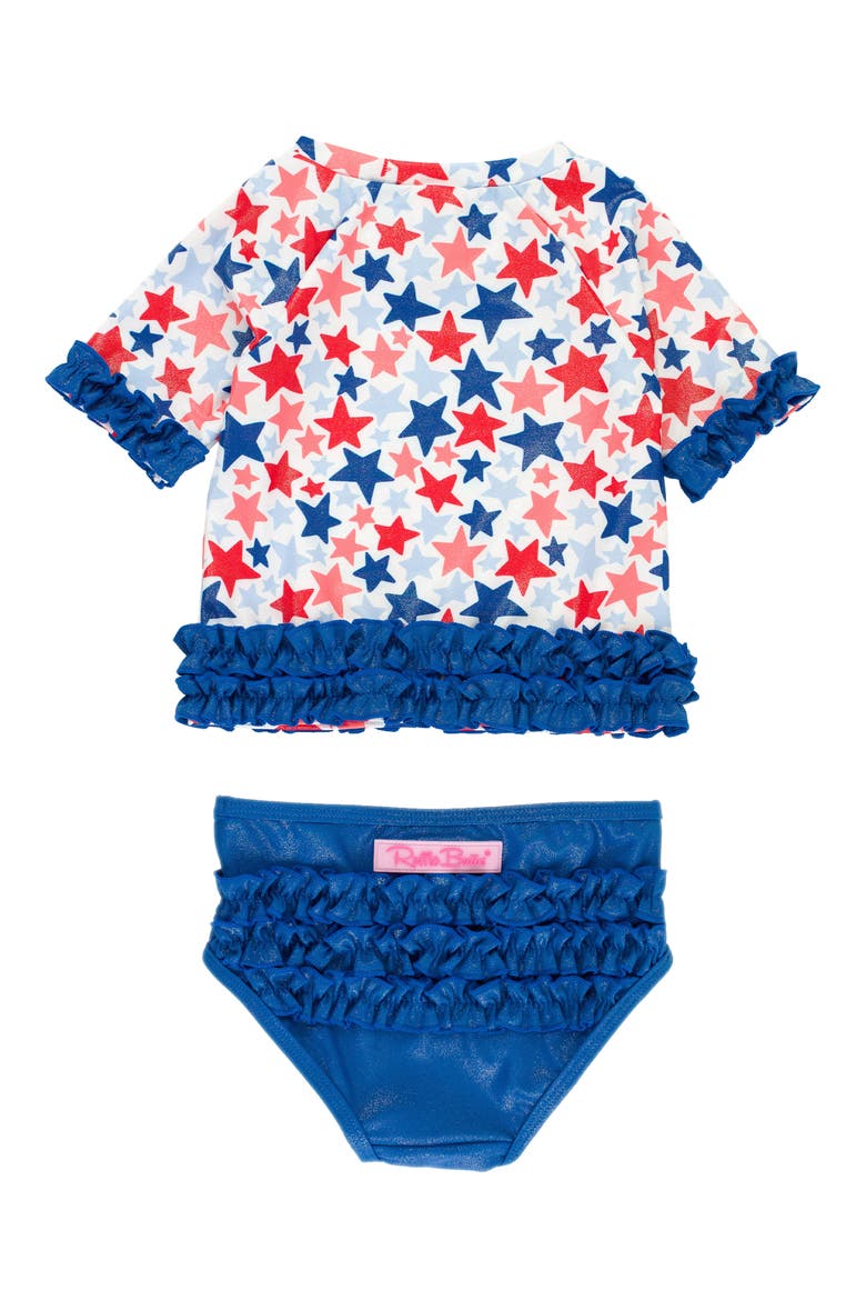 Shimmer Star Spangled Rashguard Two-Piece Swimsuit, Alternate, color, SHIMMER STAR-SPANGLED