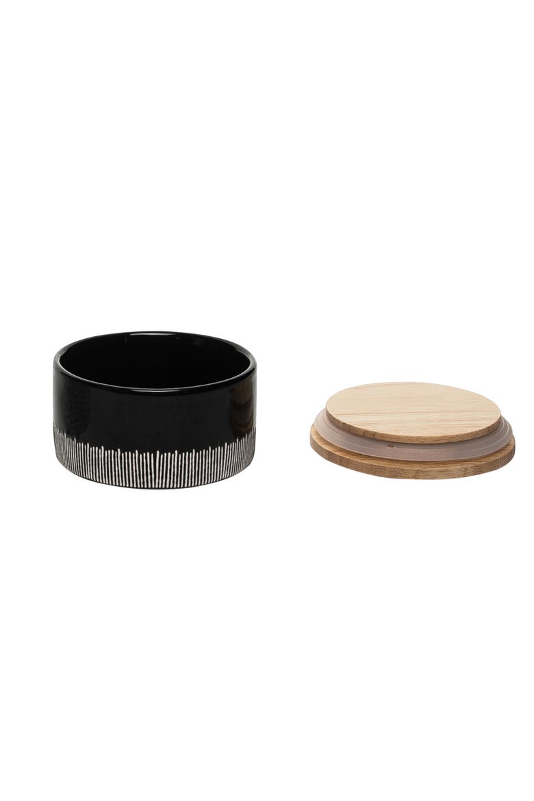 Stripe Pinch Jar Ceramic Black 9 oz, Main, color, Black