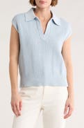 ELIE ELIE TAHARI Sleeveless Cotton Polo Sweater