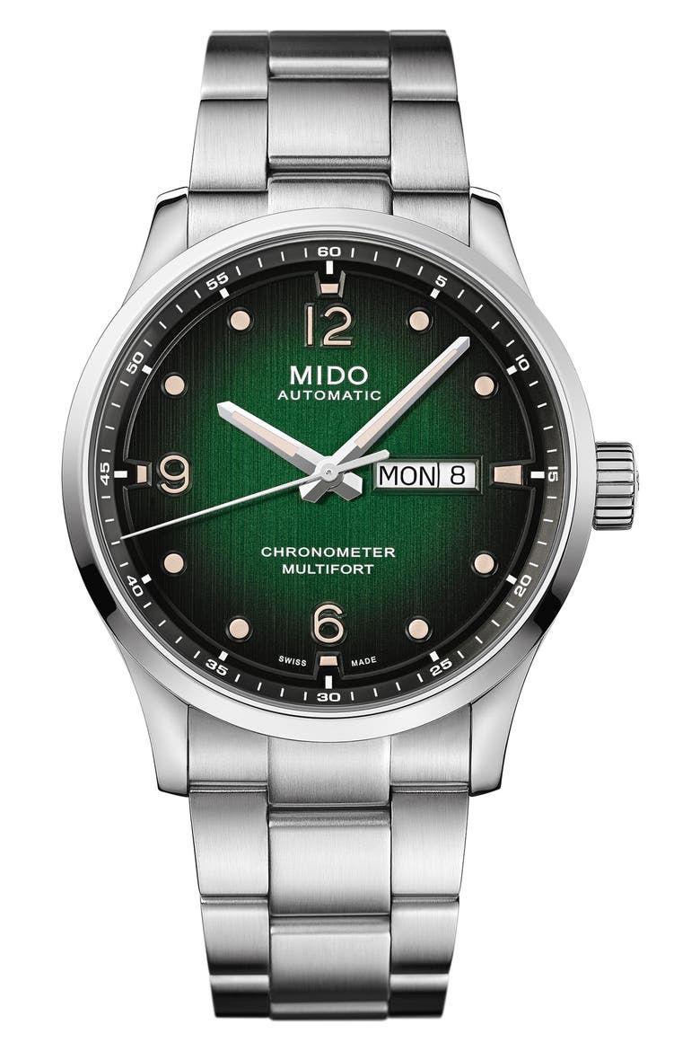 Multifort Automatic Bracelet Watch, 42mm, Main, color, GREEN GRADIENT