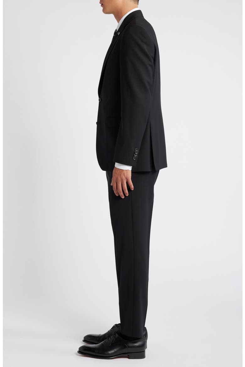 Esprit Solid Stretch Wool Suit, Alternate, color, BLACK