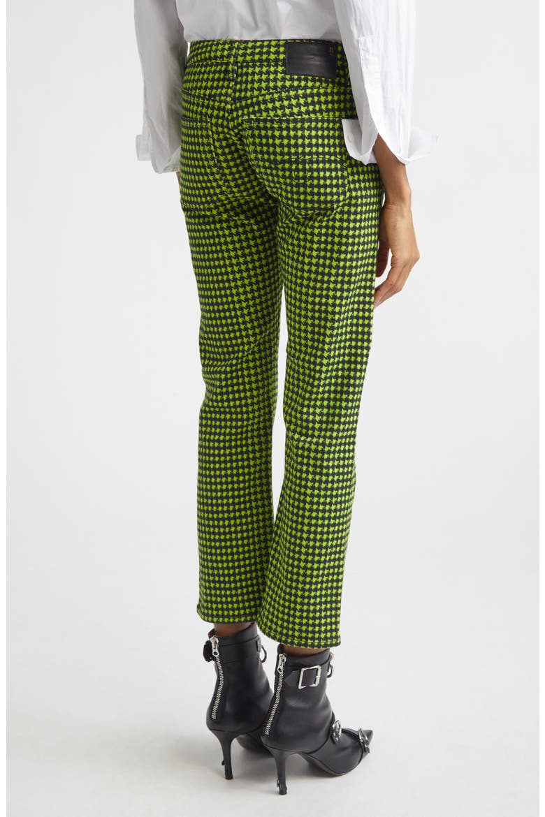 Boy Straight Leg Crop Jeans, Alternate, color, NEON GREEN HOUNDSTOOTH