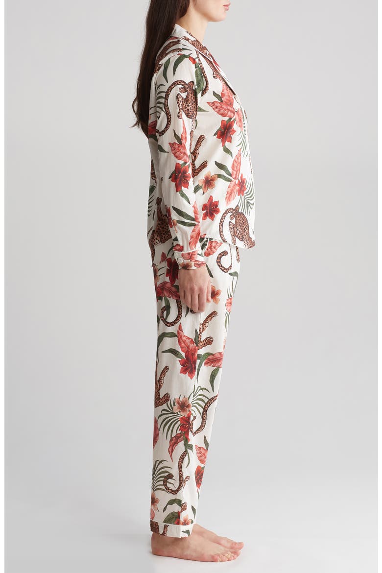 Long Sleeve Cotton Pajamas, Alternate, color, SOLEIA CREAM