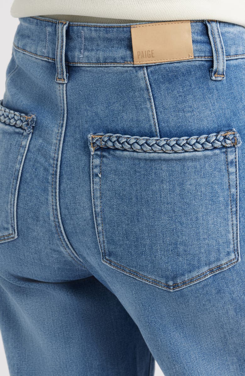PAIGE Anessa Braided Pocket High Waist Wide Leg Jeans, Alternate, color, Encino