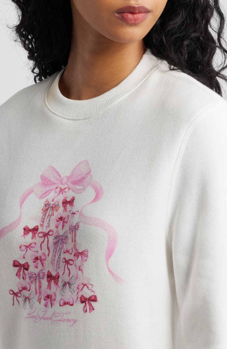 LoveShackFancy Havenleigh Holiday Graphic Sweatshirt, Alternate, color, 