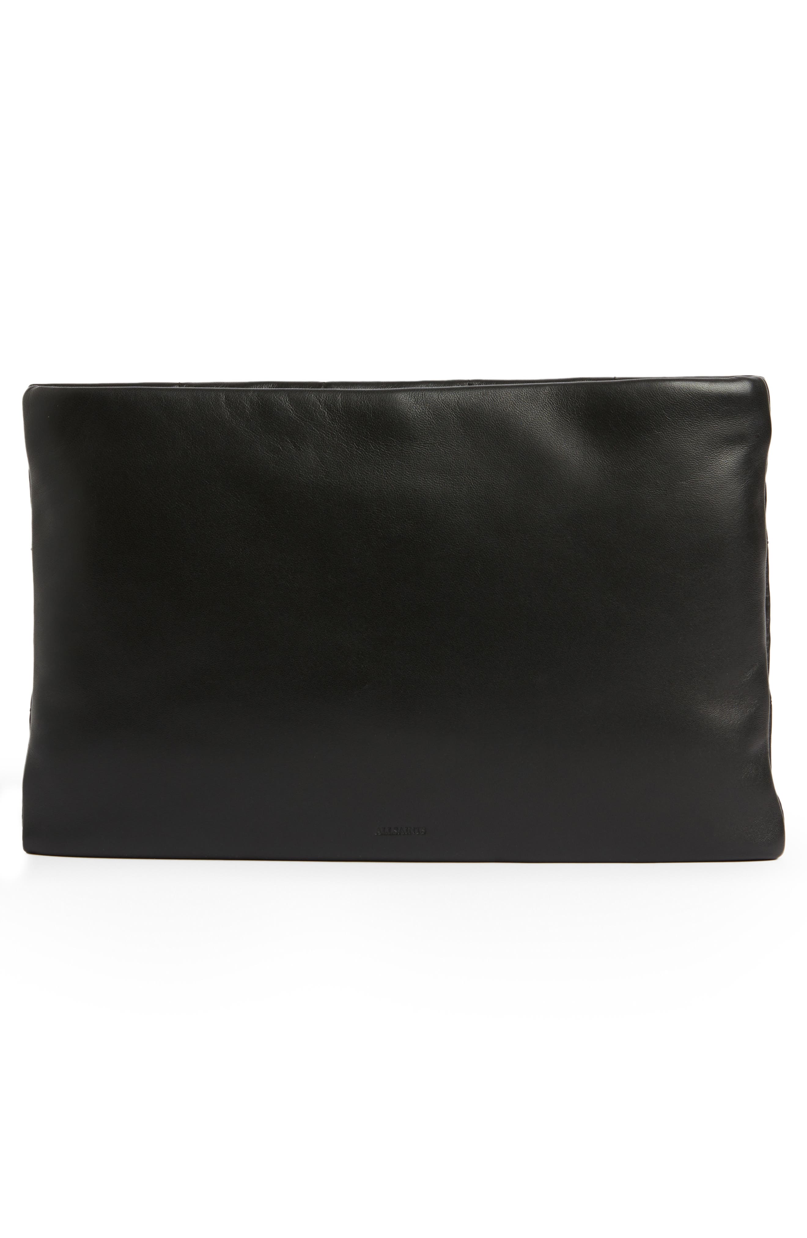 AllSaints Bettina Quilted Leather Clutch, Alternate, color, 