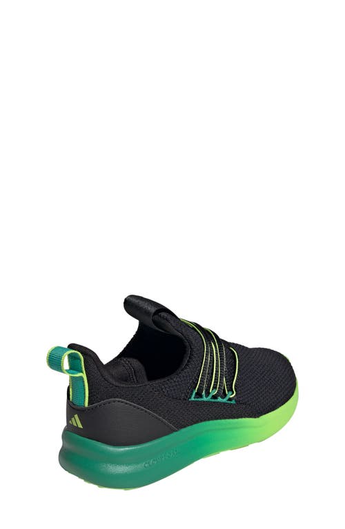 Adidas Originals Adidas Kids' Lite Racer Adapt 7.0 Slip-on Sneaker In Black/green/solar Slime