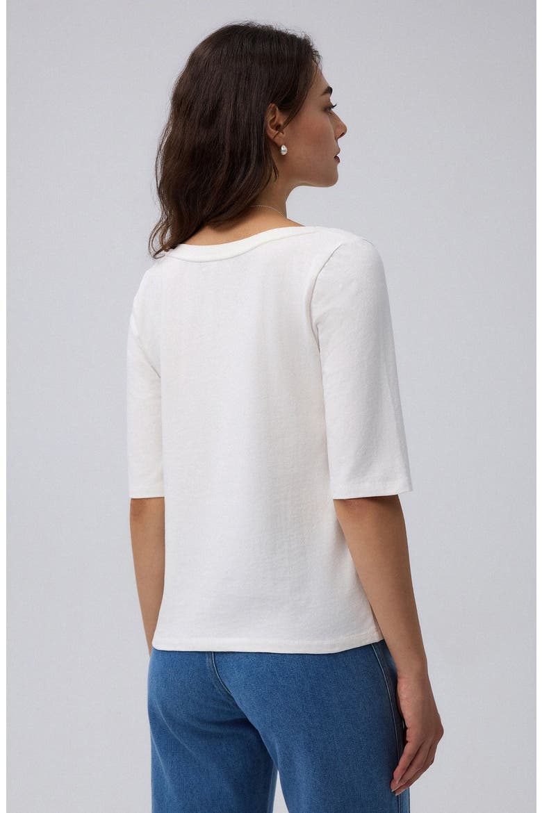 Hemp Essentials Asymmetrical Neckline Tee, Alternate, color, white