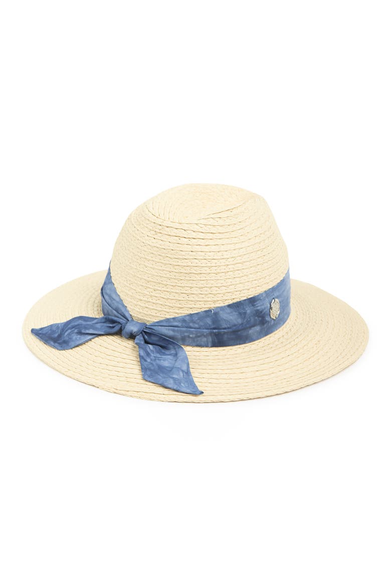 Tie Band Paper Panama Hat, Alternate, color, BLUE