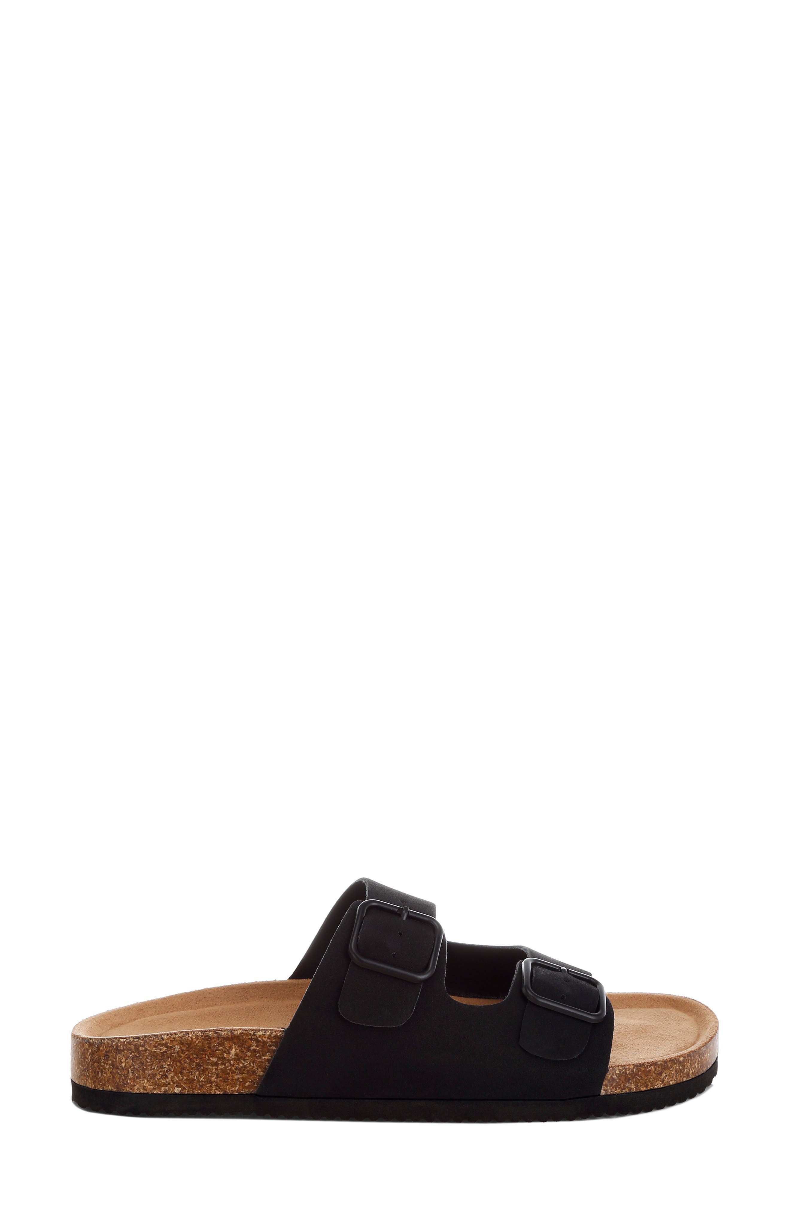 LONDON RAG Gloriosa Double Strap Slide Sandal, Alternate, color, Black