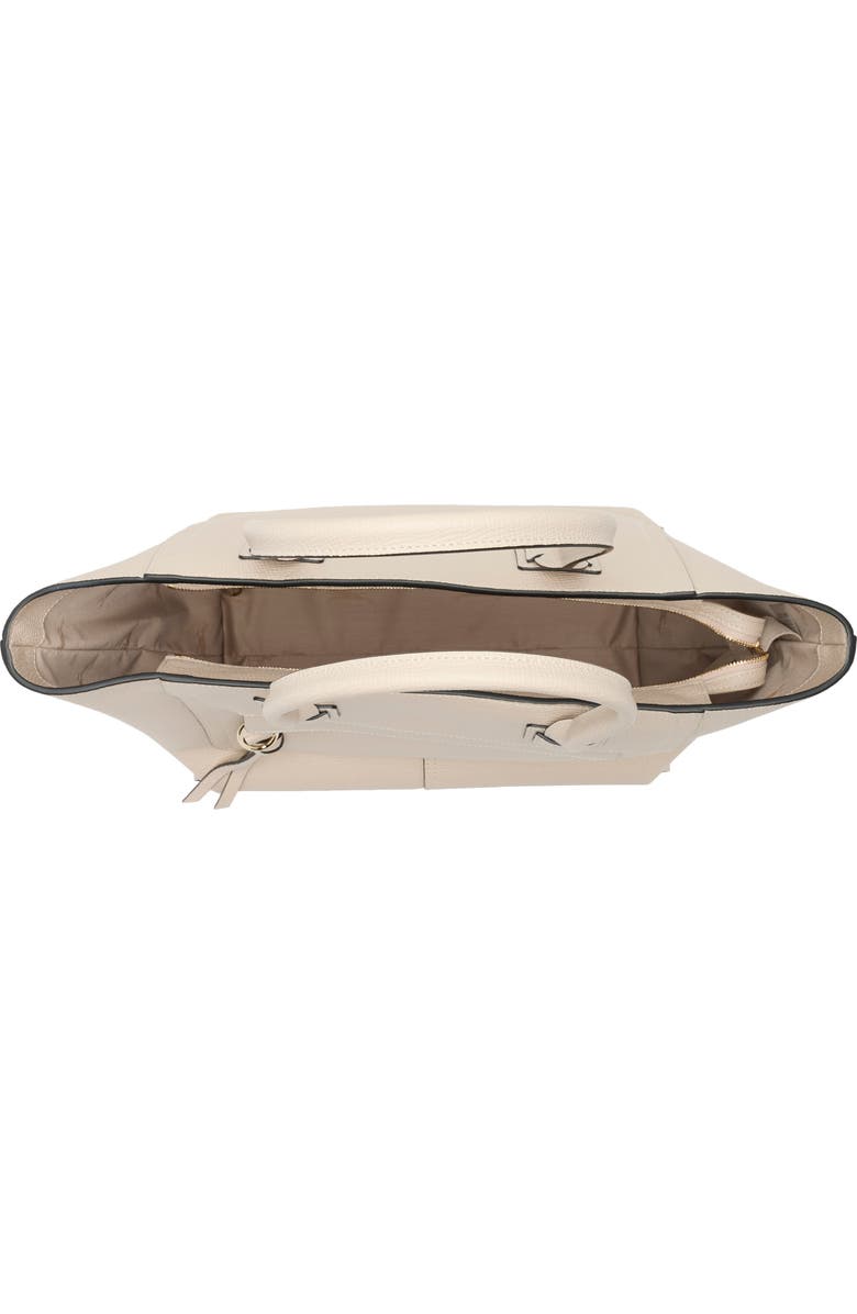 Longchamp Large Mailbox Leather Top Handle Bag, Alternate, color, Chalk