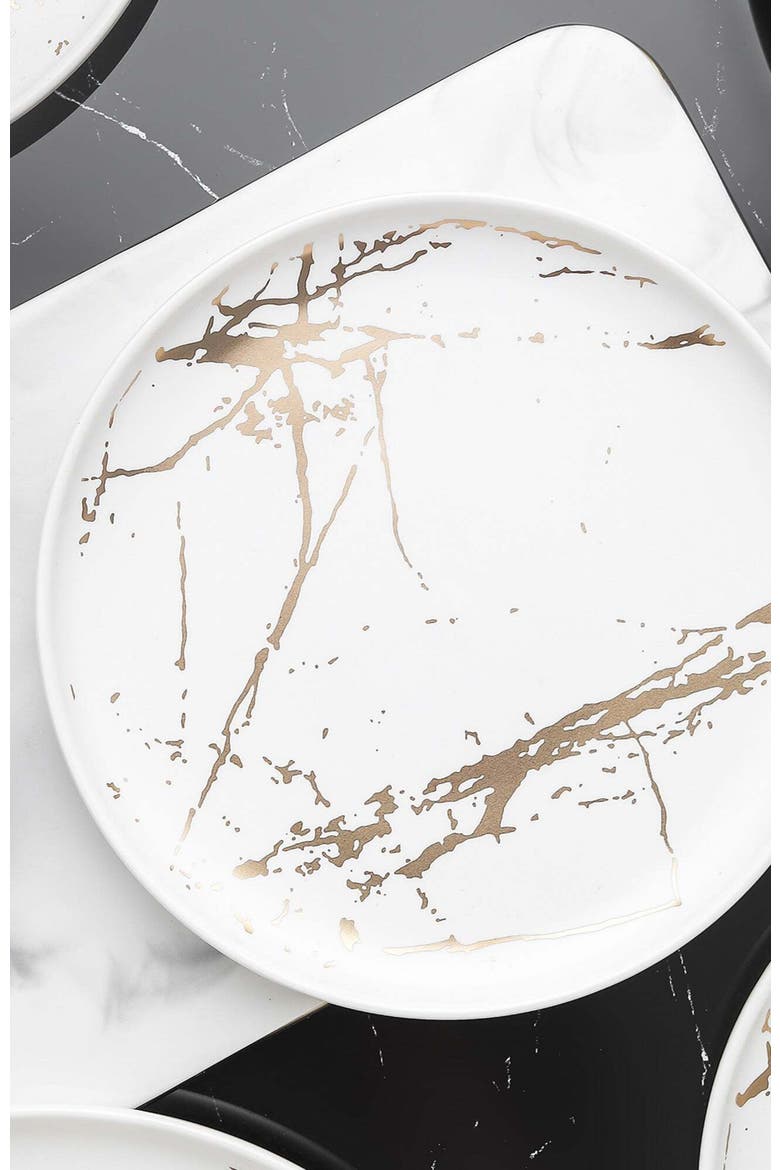 Zora Porcelain 4-Piece Salad Plate Set, Alternate, color, White