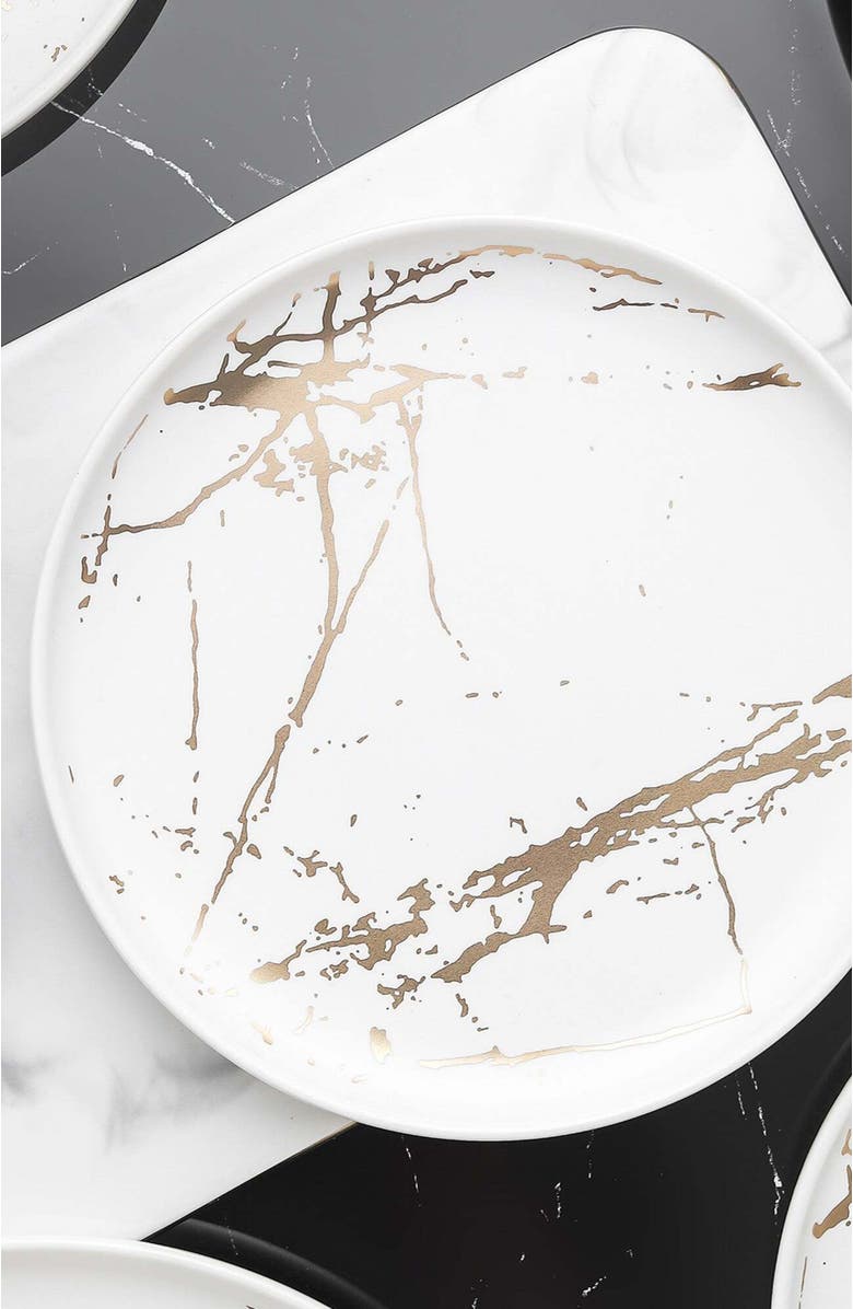 Stone Lain Zora Porcelain 4-Piece Salad Plate Set, Alternate, color, White