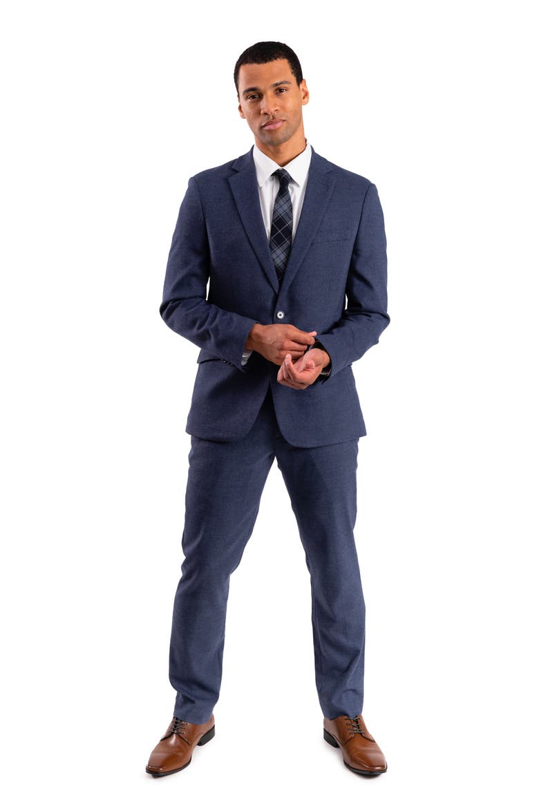 Navy Donegal Twist Trim Fit Suit, Alternate, color, NAVY