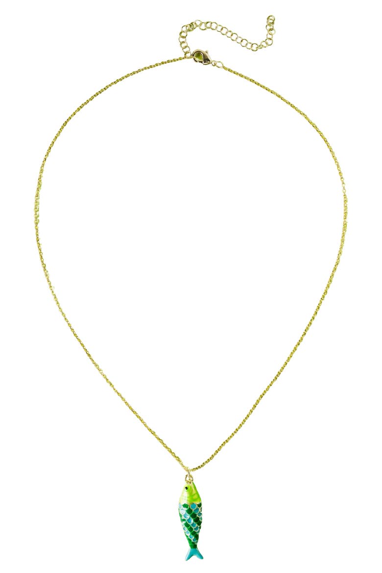 The Tidal Pendant Necklace, Main, color, AQUA/ GOLD