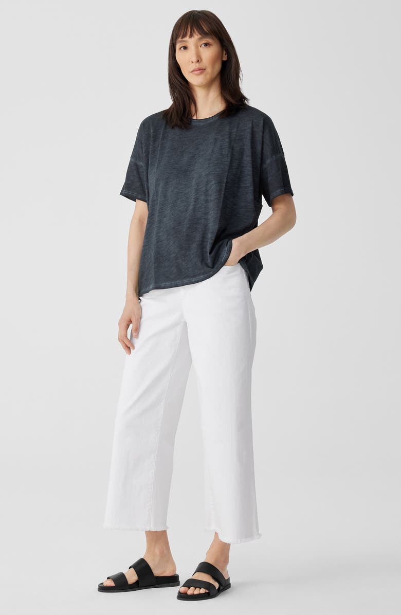 Eileen Fisher Crewneck Boxy Organic Cotton T-Shirt, Alternate, color, Nocturne