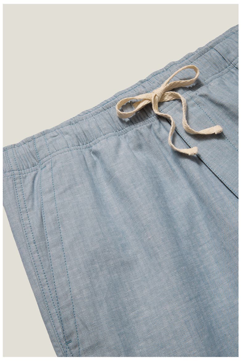 Nomad Herringbone Cotton & Linen Shorts, Alternate, color, LIGHT BLUE HERRINGBONE LINEN