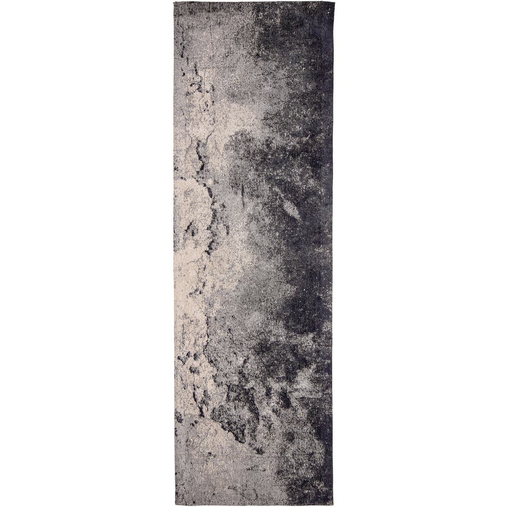 Storied Home Marbled Blue & Gray Cotton Runner In Blue