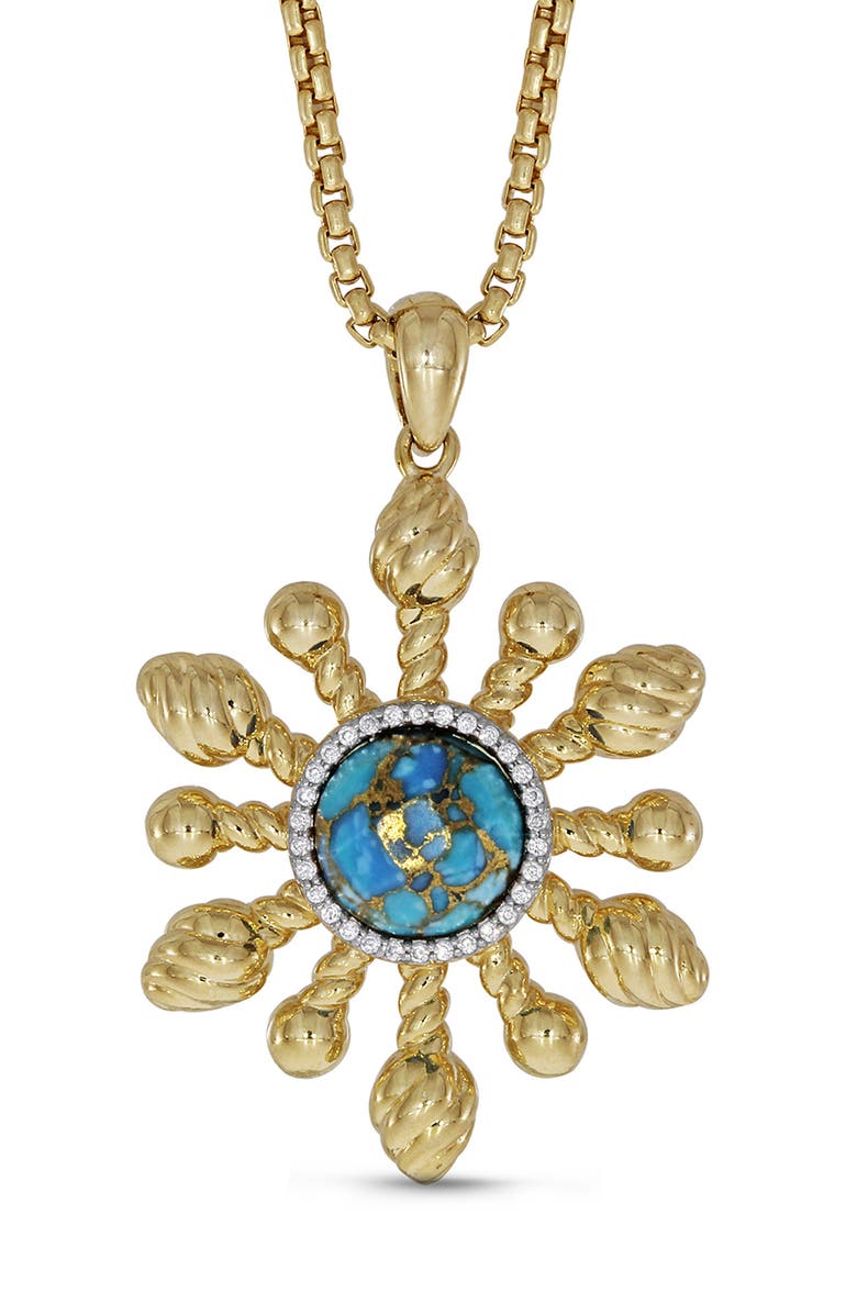 LuvMyJewelry Sunny Side Up Pendant Necklace, Main, color, 14Kt Gold Vermeil On Sterling