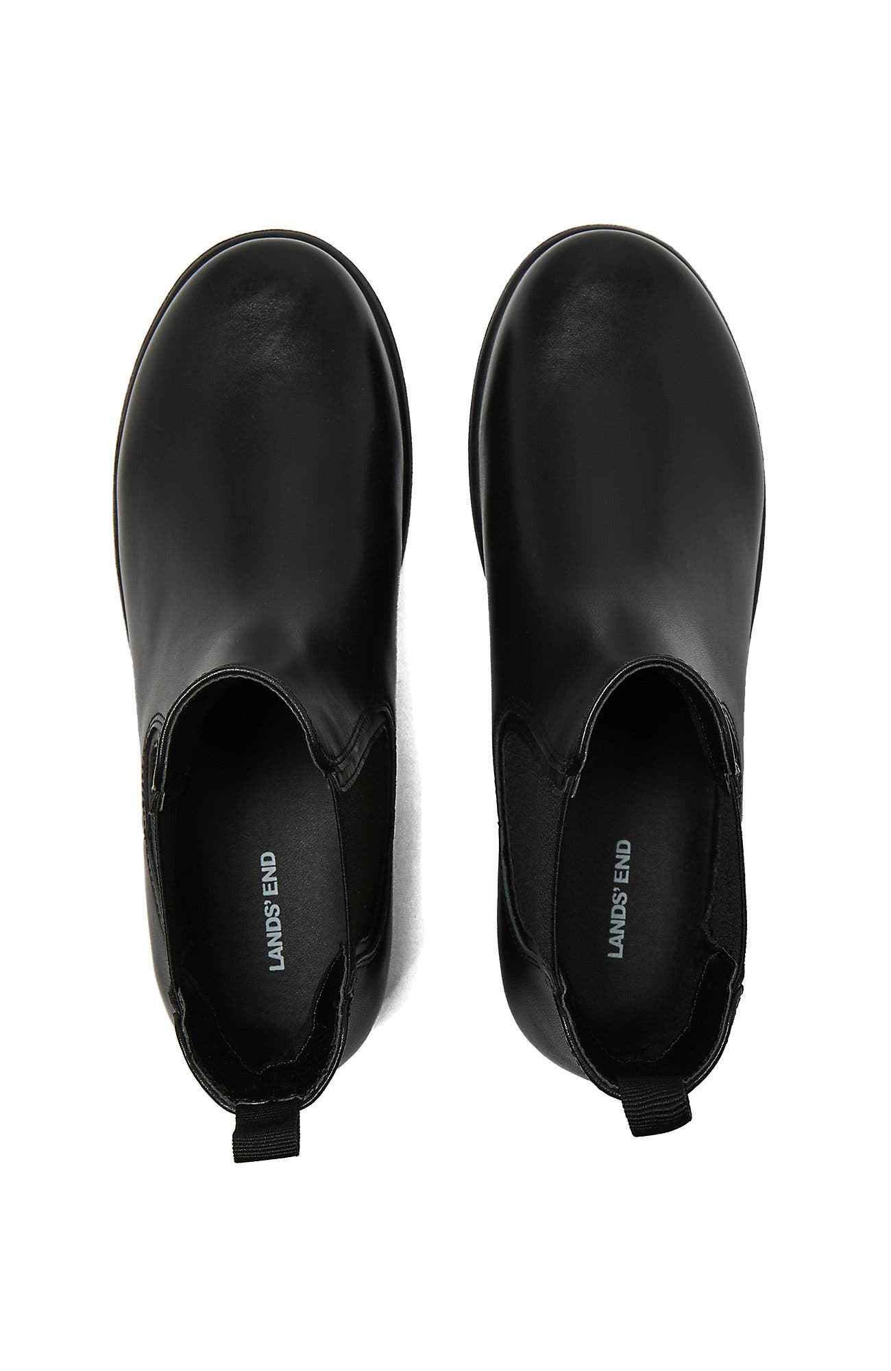 Lands' End Classic Leather Chelsea Boots, Alternate, color, Black Leather