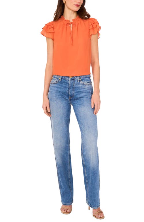 1.state Ruffle Flutter Sleeve Top