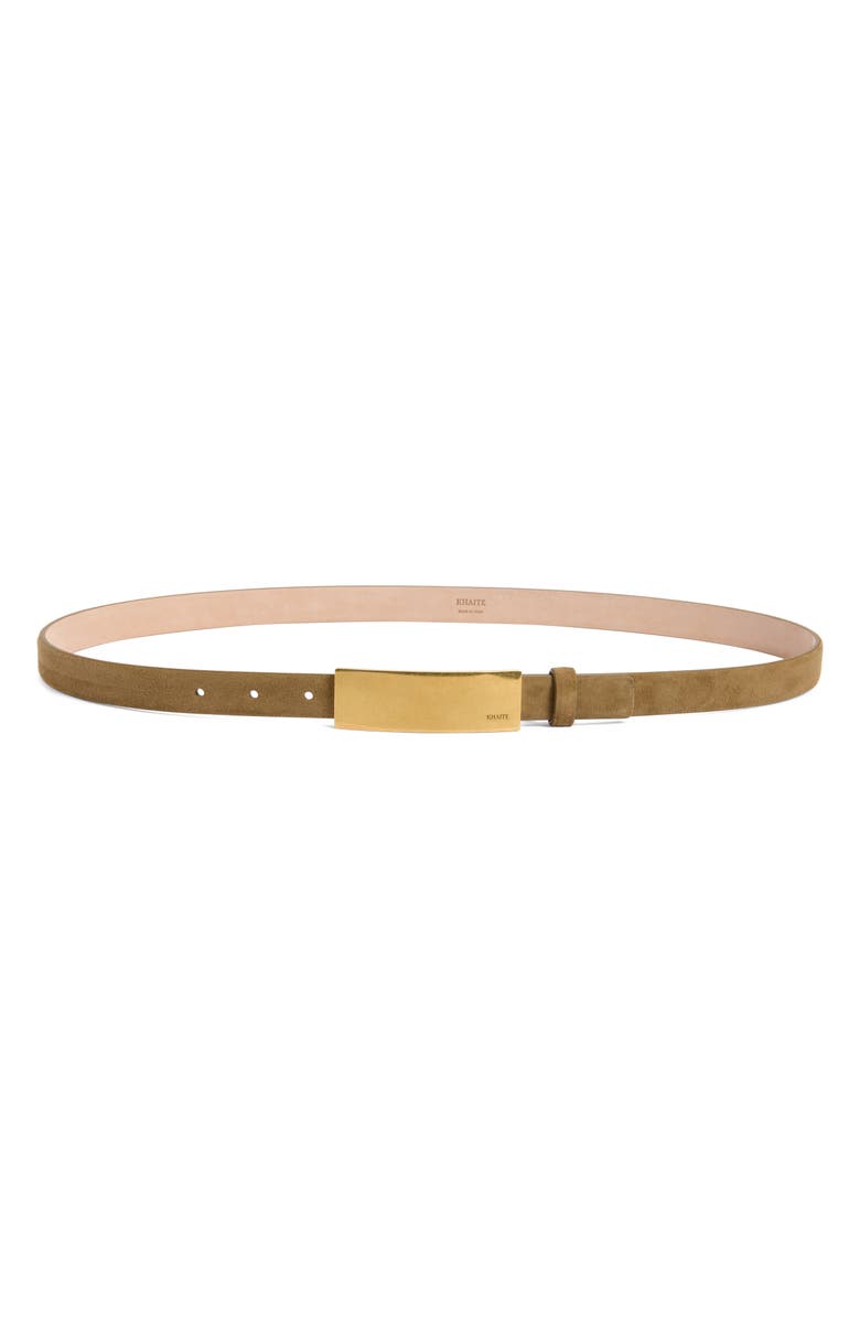 Khaite Berlin Leather Belt, Main, color, Mud