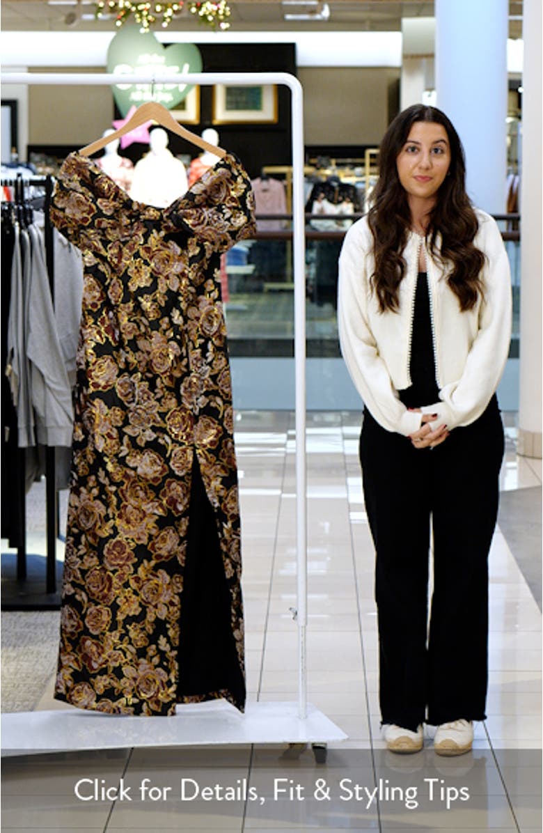 Lilia Off the Shoulder Maxi Cocktail Dress, sales video thumbnail