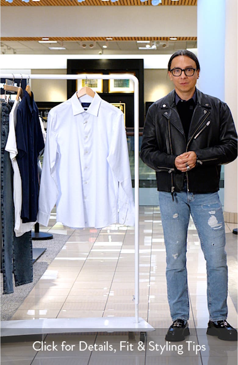 Trim Fit Microdot Cotton Dobby Dress Shirt, sales video thumbnail