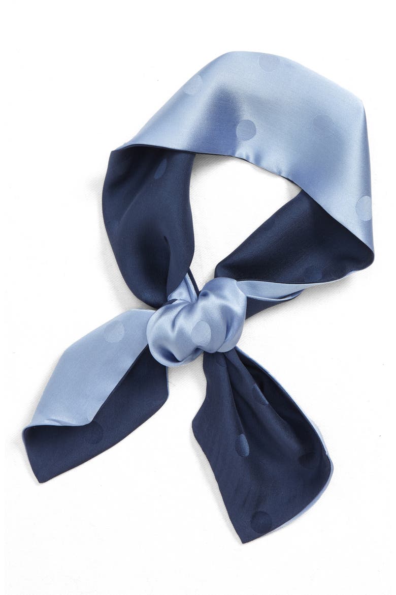 x Atlantic-Pacific Double Sided Silk Jacquard Scarf, Alternate, color, BLUE COMBO