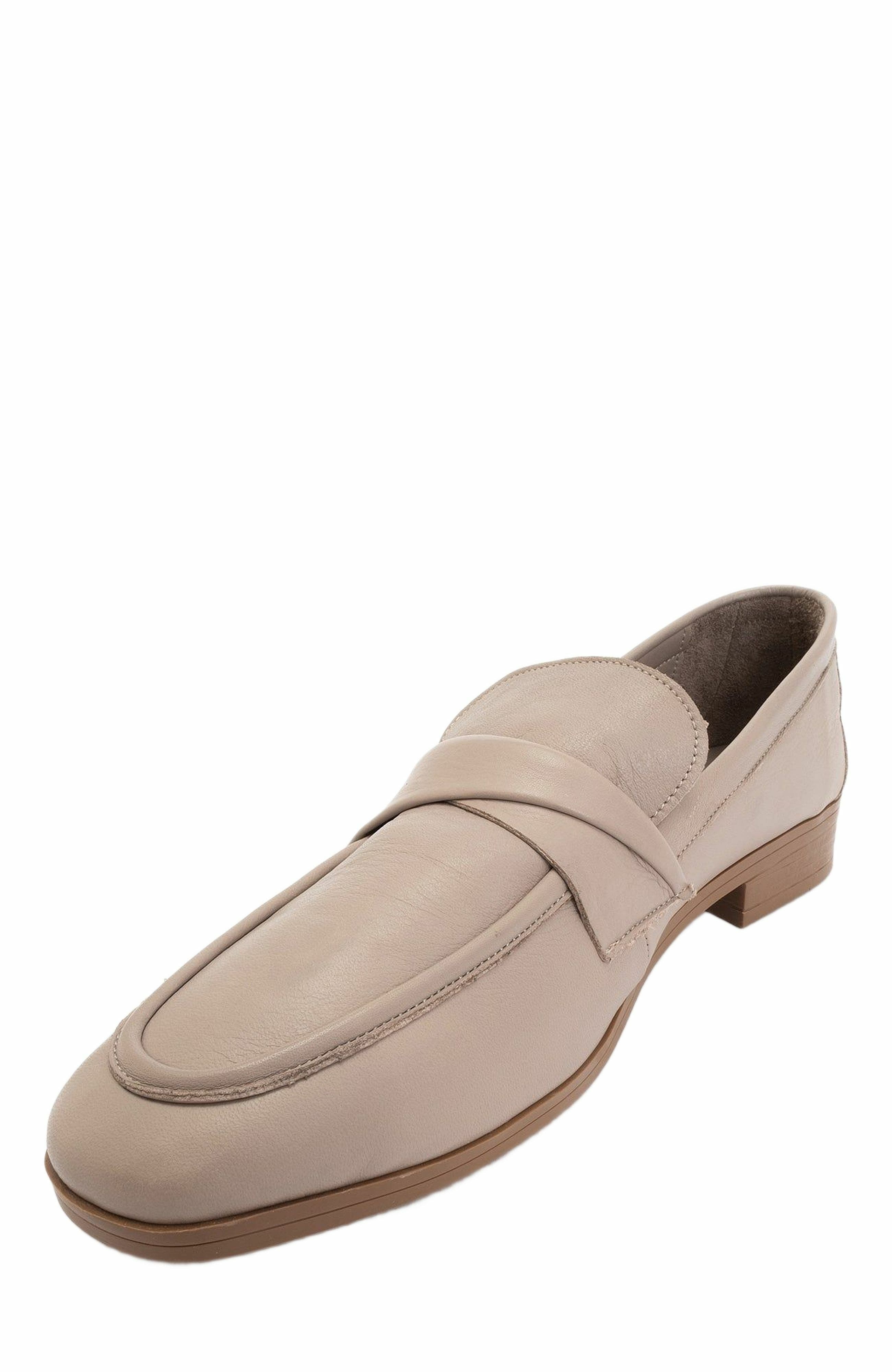 Forever & Always Shoes Splice Leather Flat Loafers, Alternate, color, Bone Color Leather