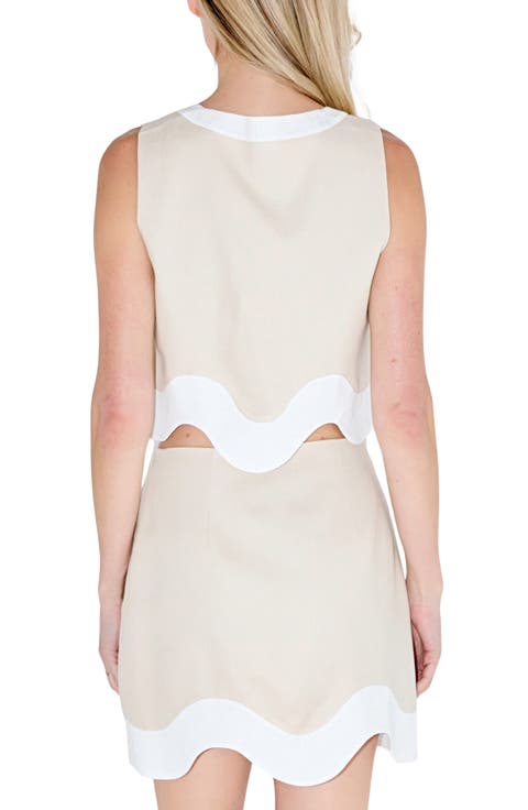Scalloped Color-Blocked Vest