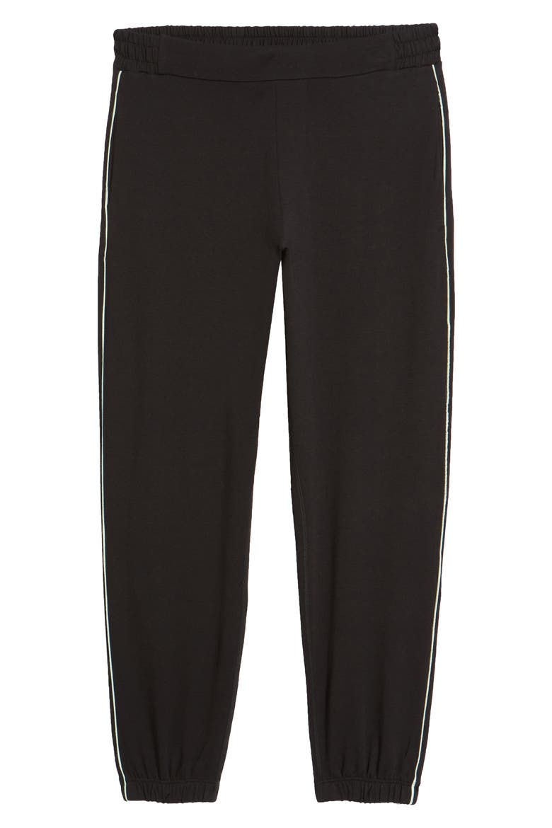 Men's Jogger Pajama Pants, Alternate, color, BLACK WITH MINT PIPING