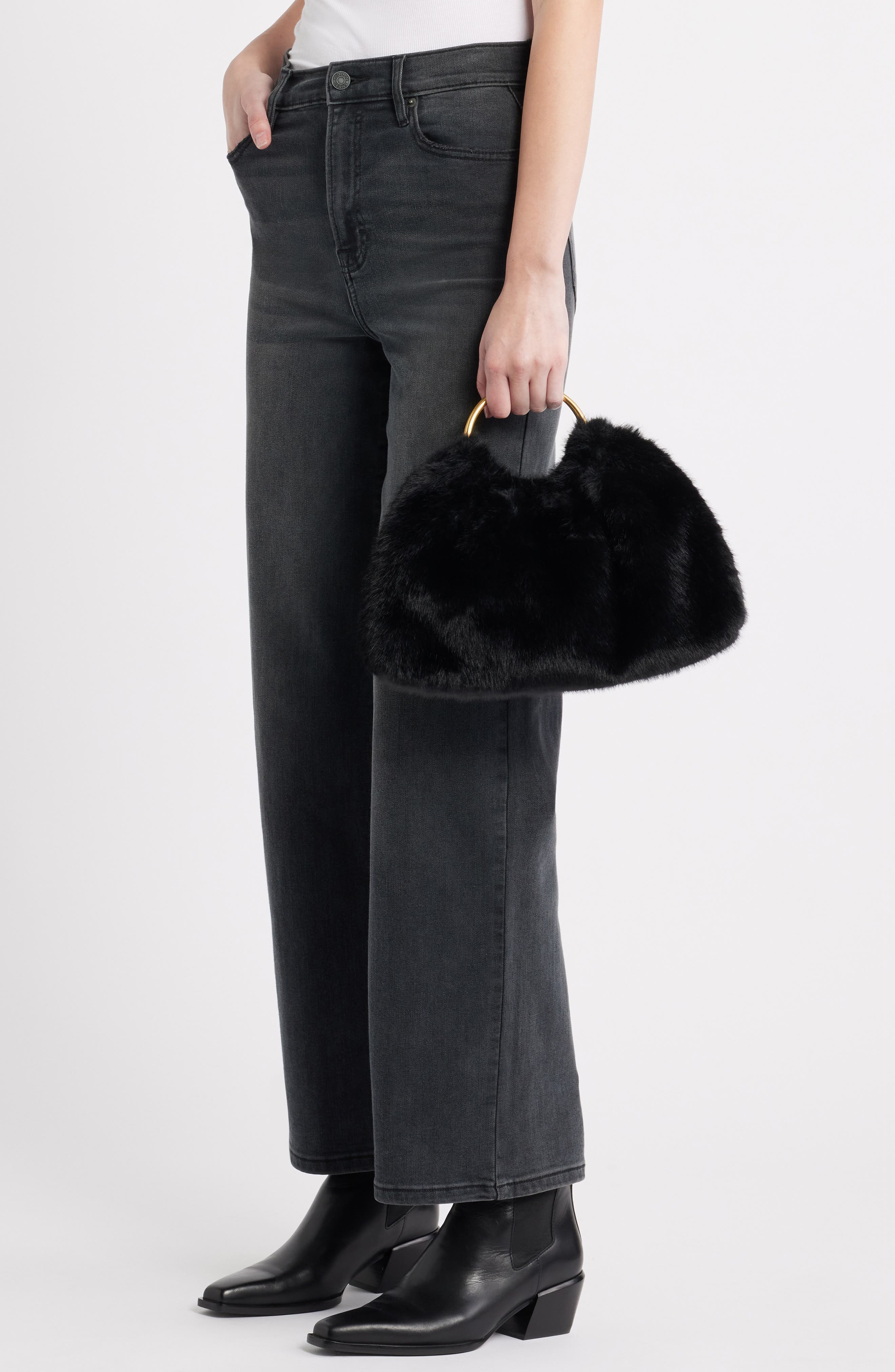 Rebecca Minkoff Mini Madeleine Top Handle Bag, Alternate, color, Black