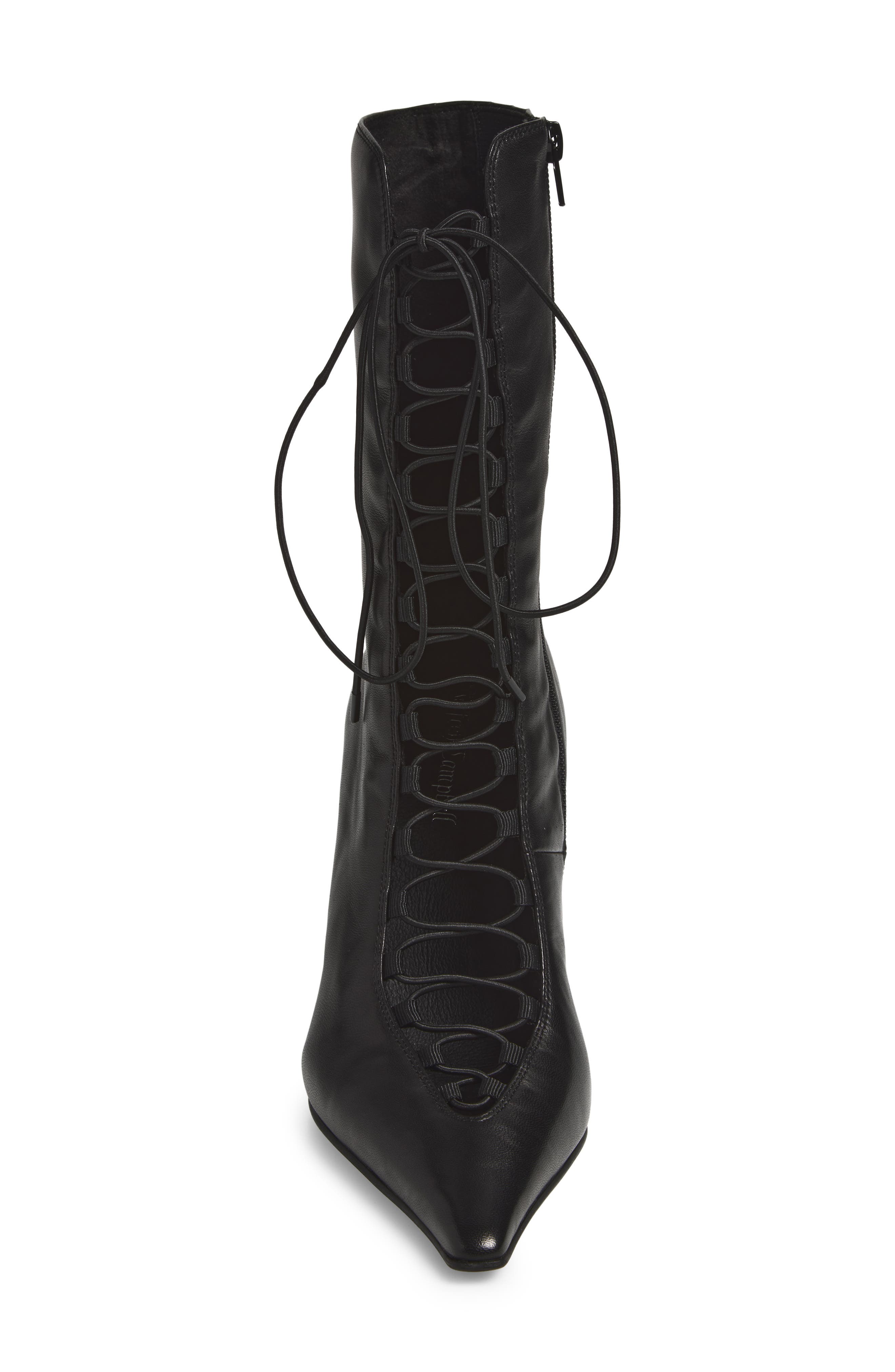 Whimsigoth Leather Bootie, Alternate, color, BLACK
